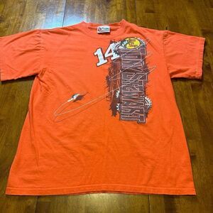 Tony Stewart Nascar Racing Shirt Orange Bass Pro Shop Shirt Mens Size Medium